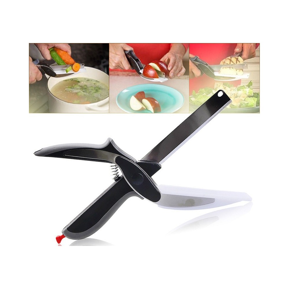 91472 Forbici 2 in 1 con tagliere incorporato con lama in acciaio inox