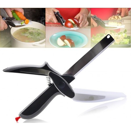 91472 Forbici 2 in 1 con tagliere incorporato con lama in acciaio inox 91472 Forbici 2 in 1 con tagliere incorporato con lama in acciaio inox