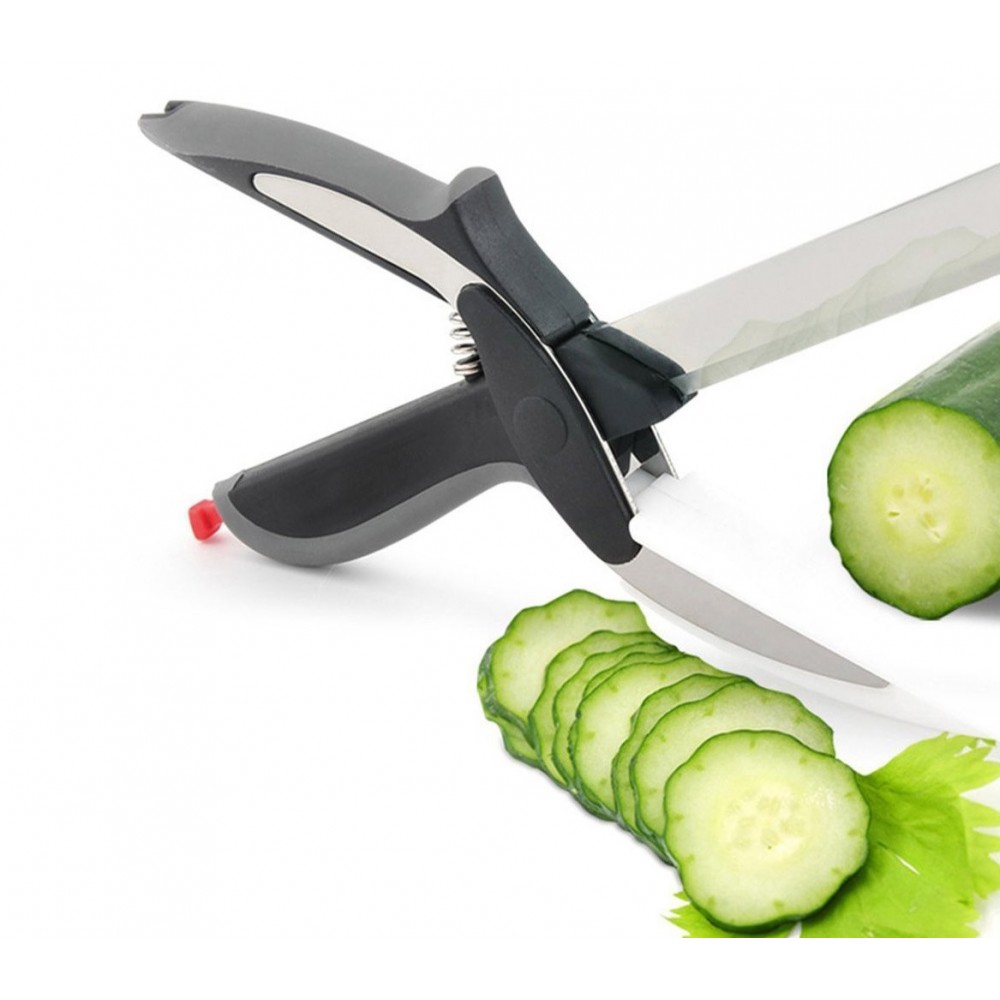 91472 Forbici 2 in 1 con tagliere incorporato con lama in acciaio inox