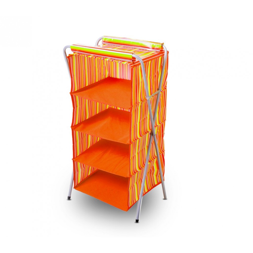 Organizer 4 Ripiani Supporto in Metallo 748240 Salvaspazio con Copertura in TNT