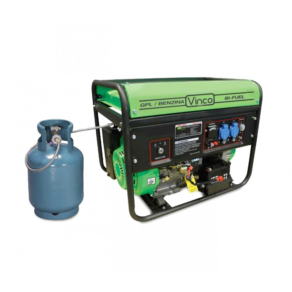 60173 Generatore di corrente BiFUEL gpl/benzina VINCO 5,5kw monofase 389cc 