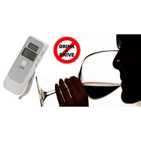 Alcool test doppio display digitale etilometro portatile lcd con orologio BIANCO