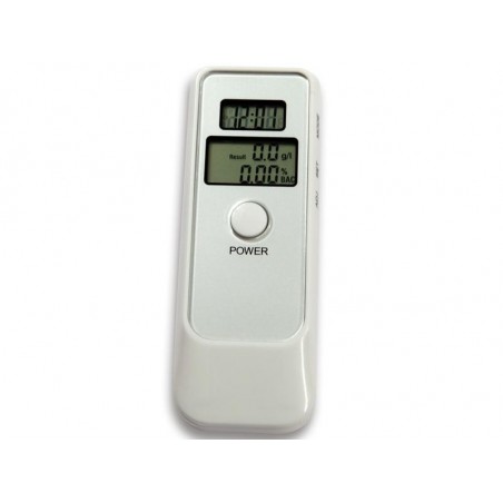 Alcool test doppio display digitale etilometro portatile lcd con orologio BIANCO
