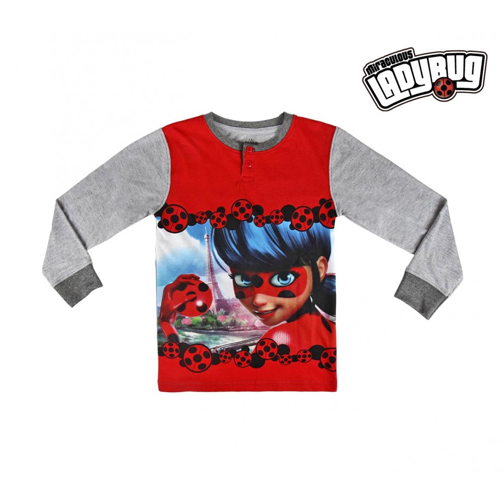 Pigiama da bambina 2200002283 LADY BUG manica lunga dai 4 ai 10 anni in cotone