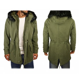Giubbotto parka da uomo D-235 mod. Revange con cappuccio e pellicciotto  2