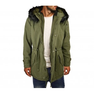 Giubbotto parka Z-DESIGN uomo D-235 mod. Malik con cappuccio e pellicciotto