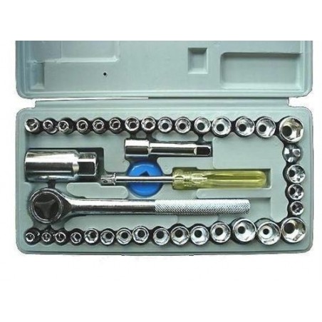 Set chiavi a bussola con cricchetto 40 pezzi da 3/8 e 1/4  con valigetta