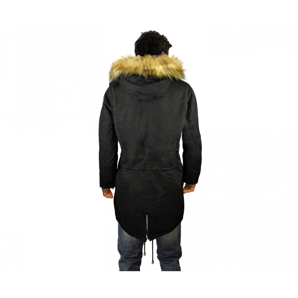 Giubbotto parka da uomo D-201 mod. WINTER COOL cappuccio con pellicciotto