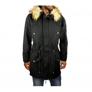 Giubbotto parka da uomo D-201 mod. WINTER COOL cappuccio con pellicciotto 2