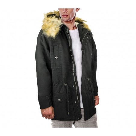 Giubbotto parka da uomo D-201 mod. WINTER COOL cappuccio con pellicciotto