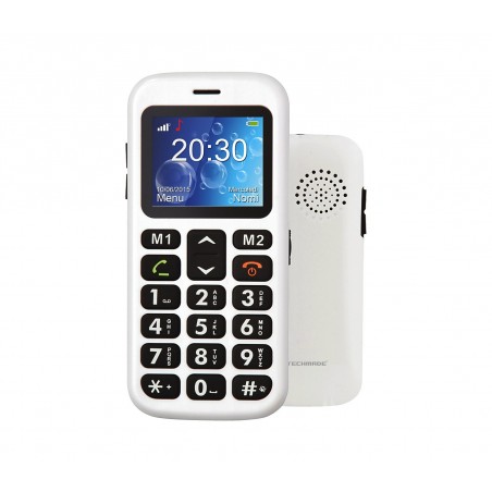 Cellulare per anziani TECHMADE MS-301 BIANCO tastierino intuitivo e tasto sos