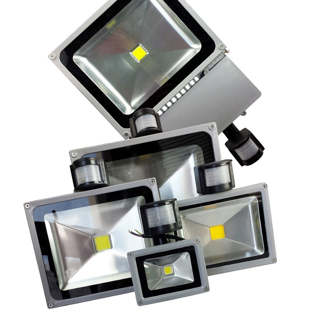 Faretto a led con sensore di movimento e crepuscolare faro luce fredda 10W 20W 30W 50W