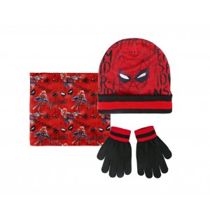 Completo 3 pz per bambini inverno Spiderman 2200002542 cappello guanti pashmina