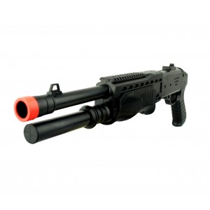 Image of Fucile a pompa giocattolo a pallini 397264 calibro 6 mm con mirino doppia canna 7106893621483