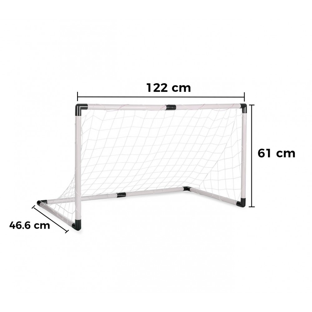 Porta da calcio telaio in plastica rete 177103 con palla fischietto e gonfiatore