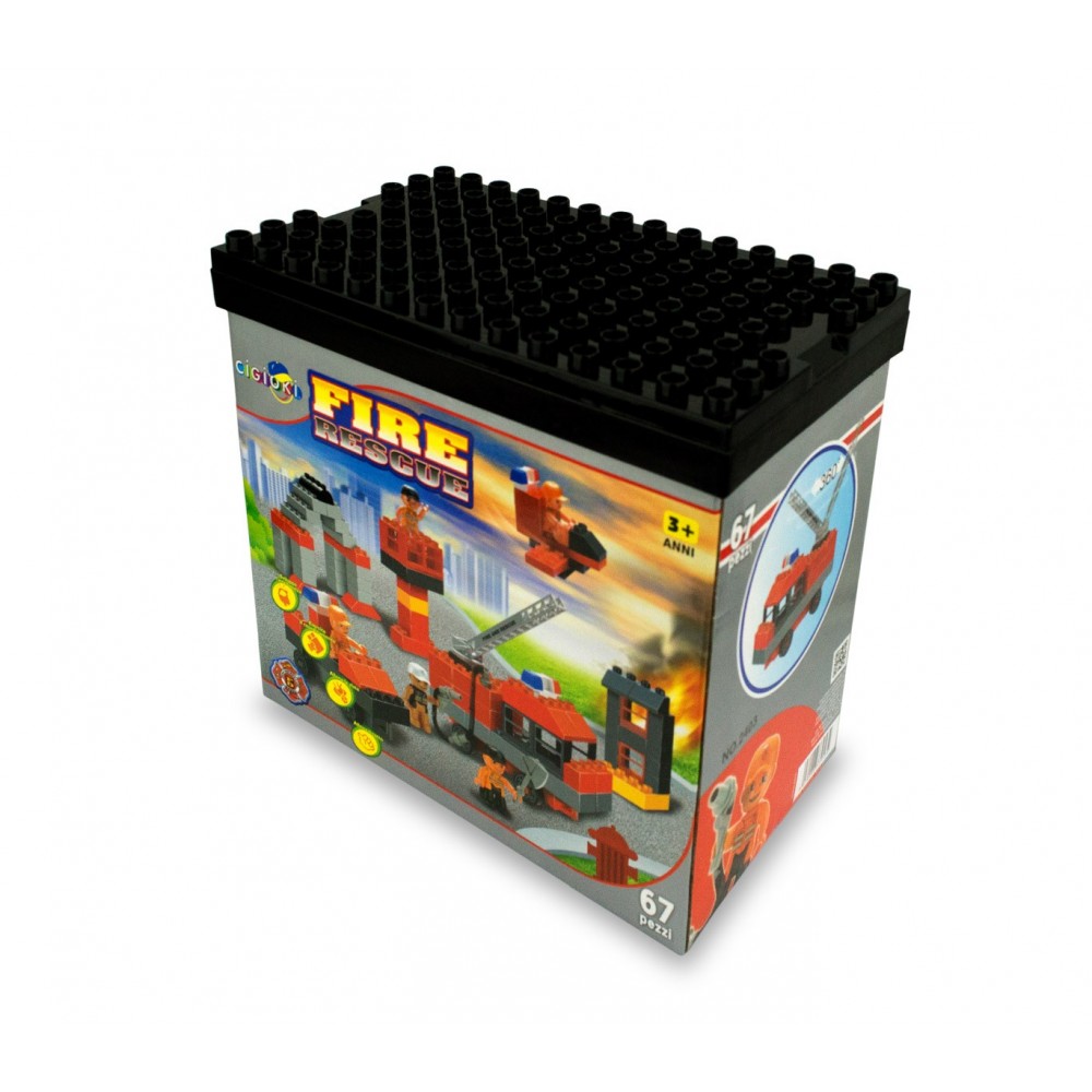  Playset mattoncini VIGILI DEL FUOCO 67 elementi da assemblare CIGIOKI