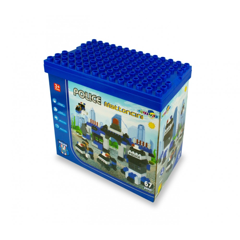  Playset mattoncini 339527 POLICE STATION 67 elementi da assemblare CIGIOKI