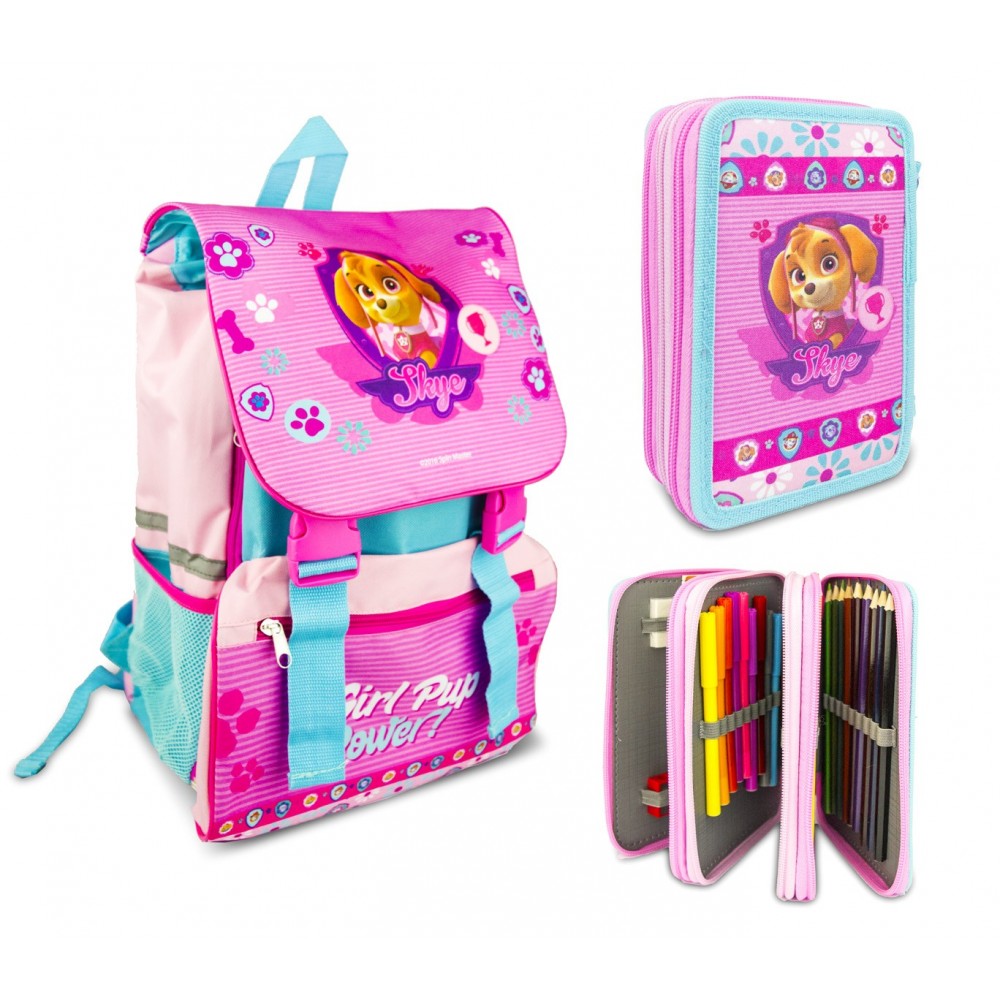 Set scuola Paw Patrol Skye PR16111 zaino estensibile con astuccio