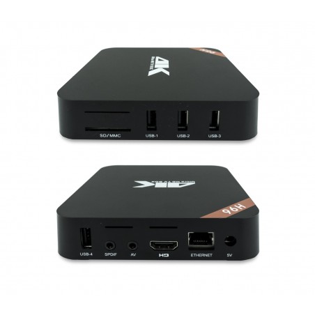 H96 4K HD Smart Box TV Android 5.1 64Bit con telecomando e cavo HDMI inclusi