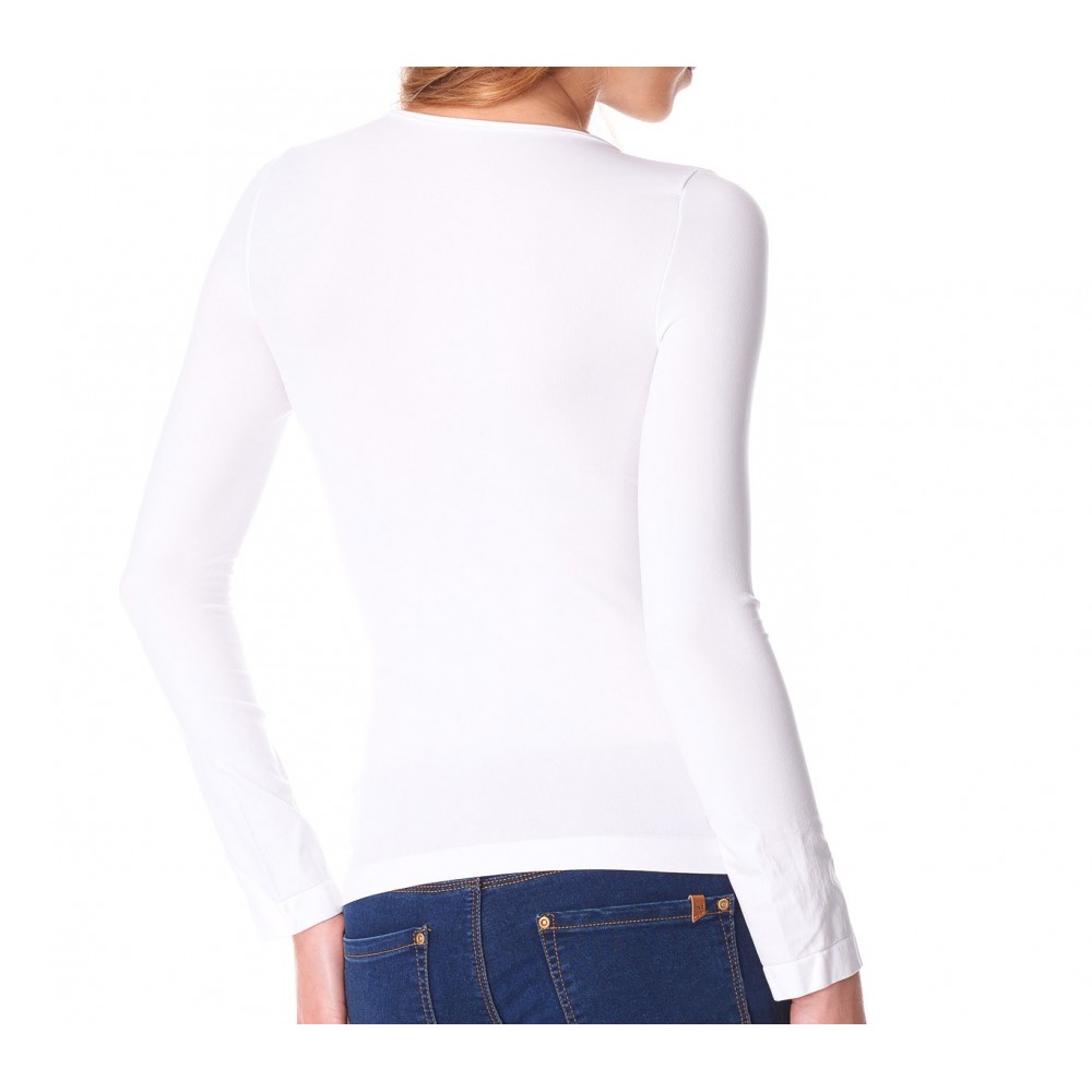 Maglia donna mod. Lisa 615256 slim fit con interno felpato scollo a v