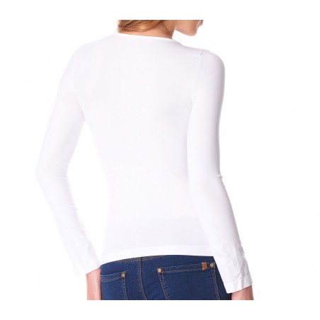 Maglia donna mod. Lisa 615256 slim fit con interno felpato scollo a v