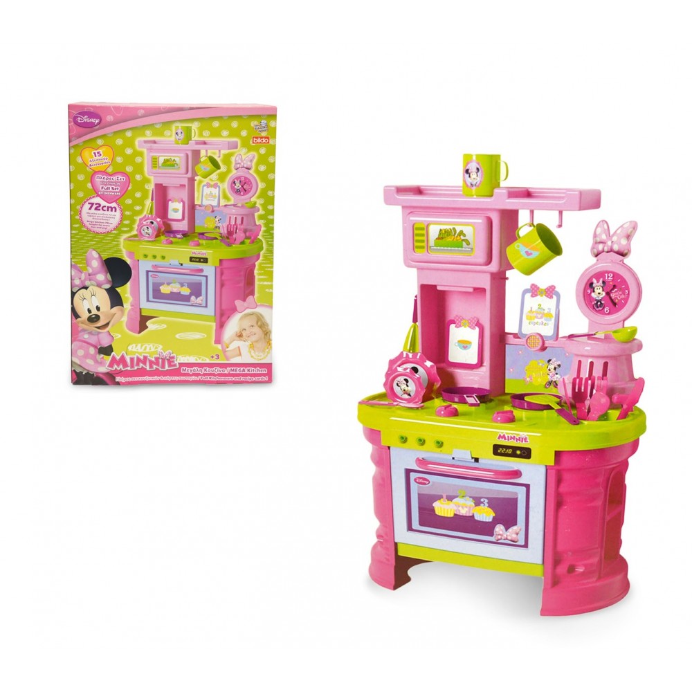 Mega cucina accessoriata di MINNIE 084014 con 15 fantastici accessori H 72 cm