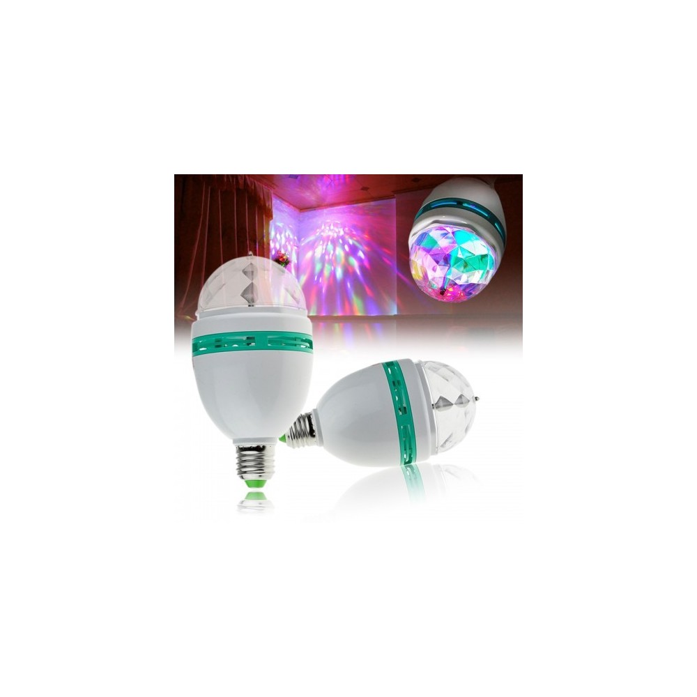 Lampada lampadina led rgb rotante multicolore...