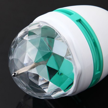 Lampada lampadina led rgb rotante multicolore 3W attacco E27 giochi di luce