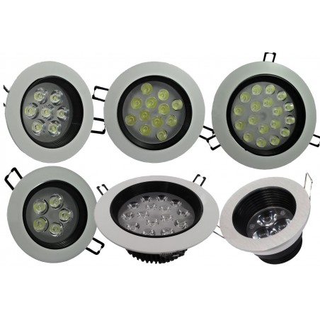 Faretto led Luce Fredda da incasso con alette a molle tondo 3-15w