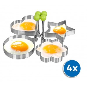 Image of Set da 4 formine cuoci uovo occhio di bue 4706 in acciaio inox 9 x 9 x 1,4 cm 7106894307683