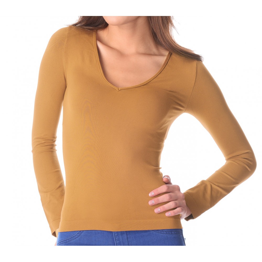 Pack 5 maglie termiche VKA25 con interno felpato mod.Lisa scollo a V colori ass.