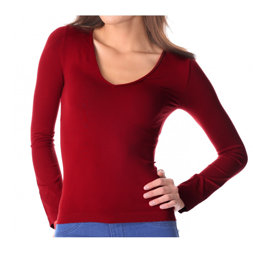 Pack 5 maglie termiche VKA25 con interno felpato mod.Lisa scollo a V colori ass.