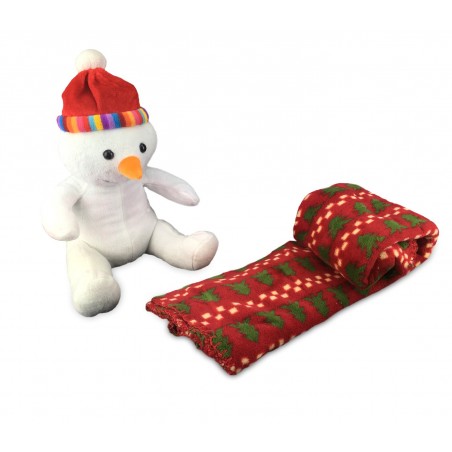 Set peluche e copertina 06581 in tema natalizio vari modelli idea regalo