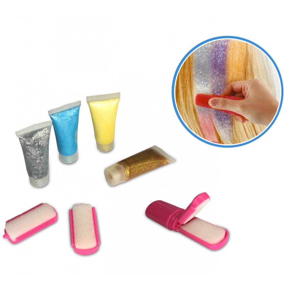 Kit glitter capelli CIGIOKI 341070 glitter gel colorato temporaneo per capelli 