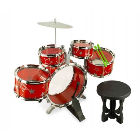 Batteria giocattolo GRAN RITMO 100671 bacchette e seggiolino inclusi  6 elementi Batteria giocattolo GRAN RITMO 100671 bacchette e seggiolino inclusi  6 elementi