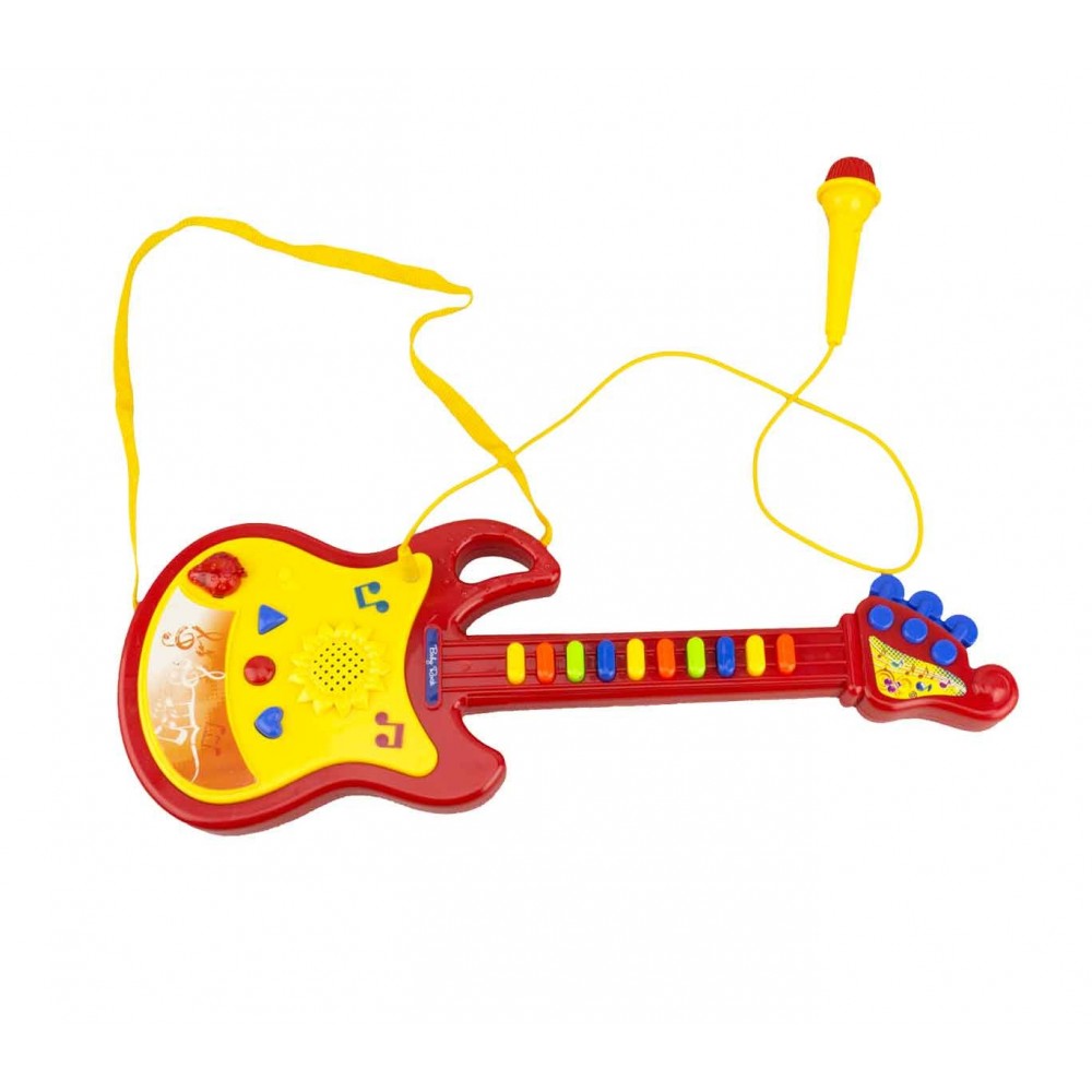 Chitarra giocattolo SUPER STAR 104008 con microfono funzionante con luci e suoni