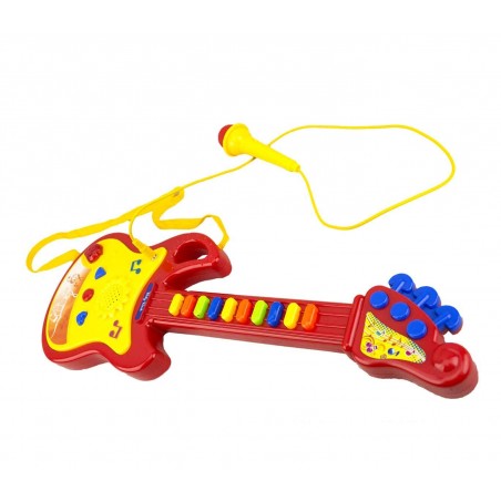 Chitarra giocattolo SUPER STAR 104008 con microfono funzionante con luci e suoni