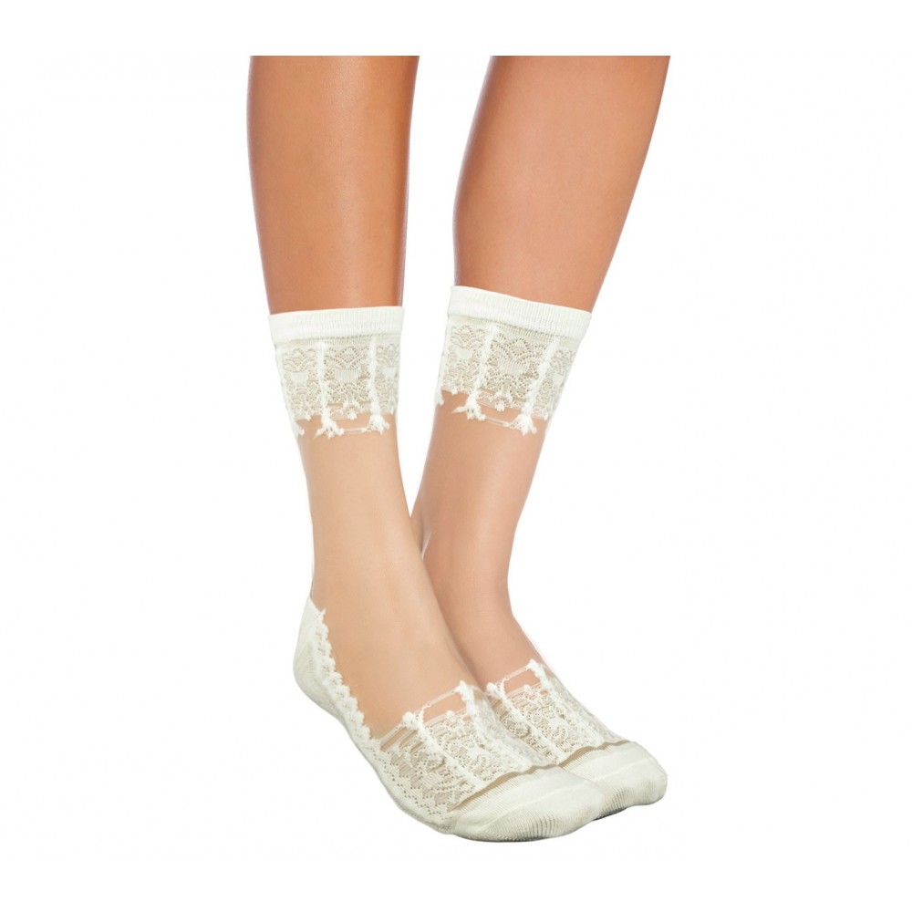 Pack da 12 paia calzini da donna W-8008 mod. LADIES fantasia in pizzo colori ass