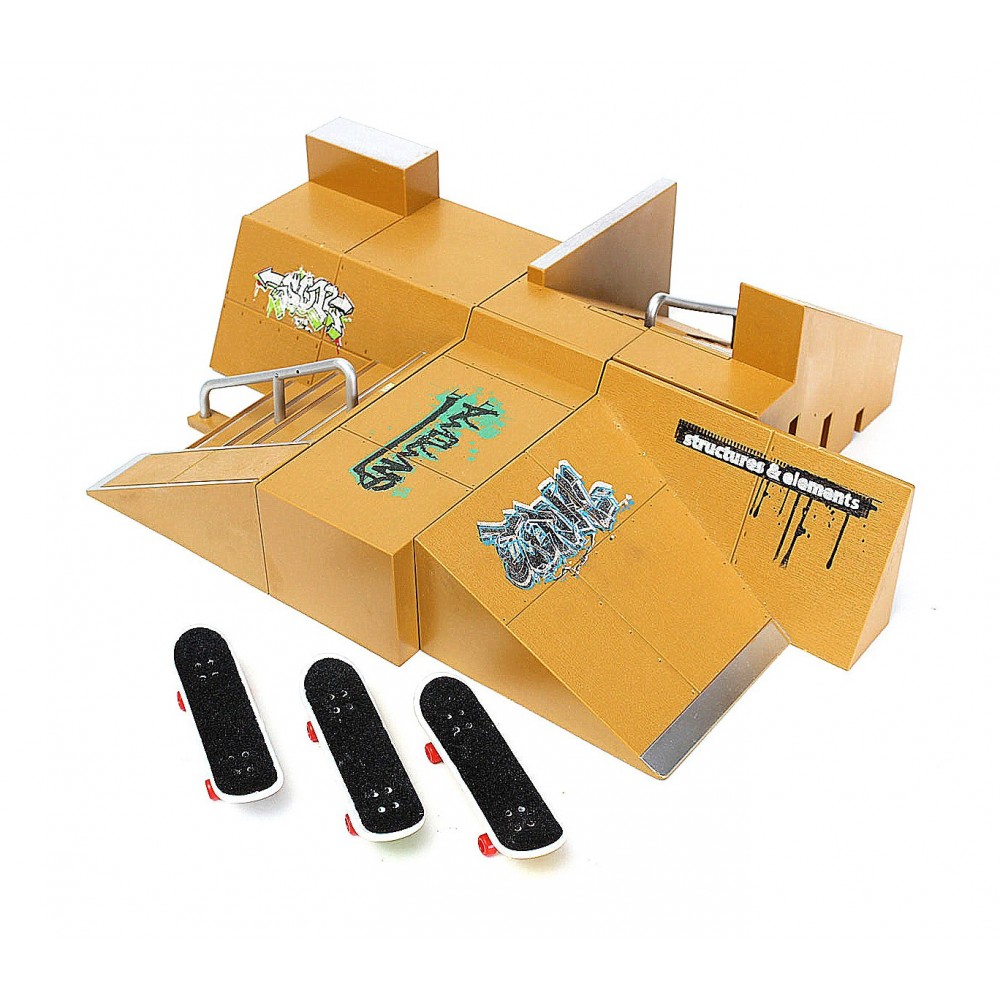 Playset mini skate park componibile 4485 con mini skatboard da dita inclusi