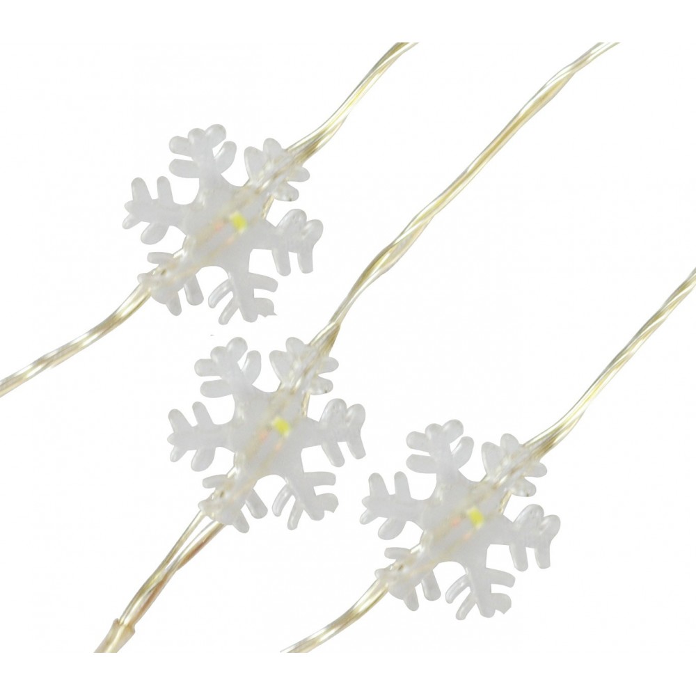 Serie di 50 led LUCI NATALIZIE 561086 forma fiocco di neve luce fredda