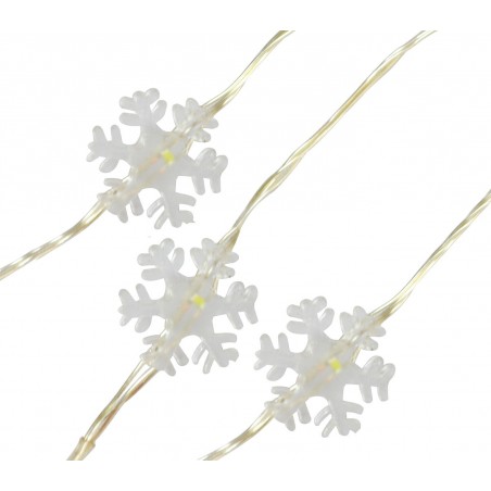 Serie di 50 led LUCI NATALIZIE 561086 forma fiocco di neve luce fredda