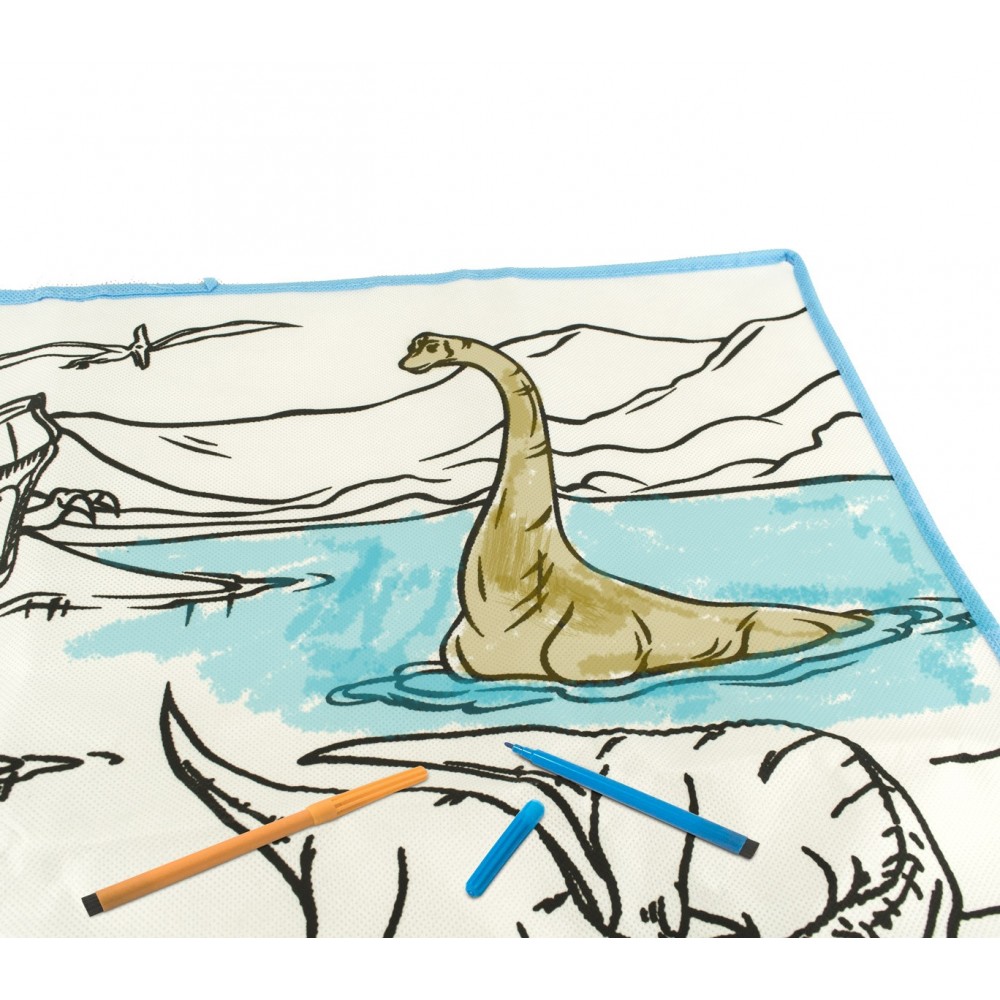 Tappeto gioca e colora 121769 DINOSAURI lavabile 50 x 50 cm pennarelli inclusi