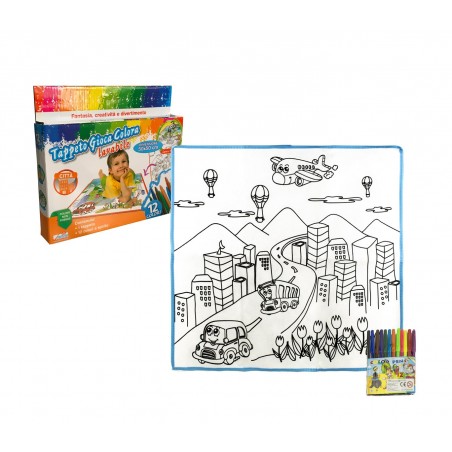Tappeto gioca e colora 121768 CITTA lavabile 50 x 50 cm pennarelli inclusi Tappeto gioca e colora 121768 CITTA lavabile 50 x 50 cm pennarelli inclusi