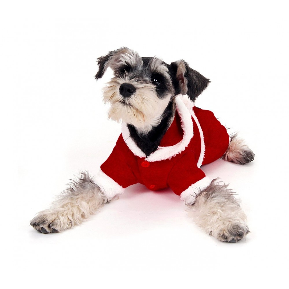  Vestito da BABBO NATALE 107443 con cappuccio ideale per cani di piccola