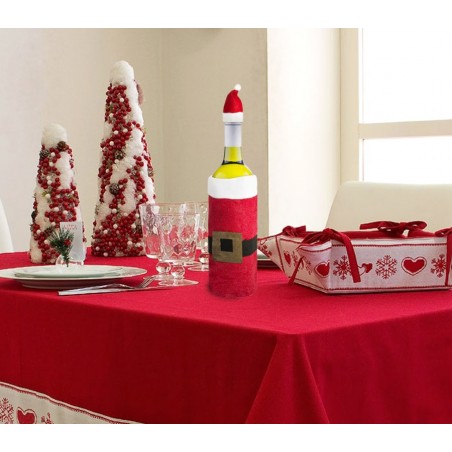 Copribottiglia natalizio 569197 vestito da Babbo Natale con cappellino 