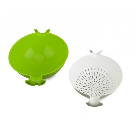 Scolapasta insalatiera 2 in 1 azione rotante con ciotola rimovibile vari colori