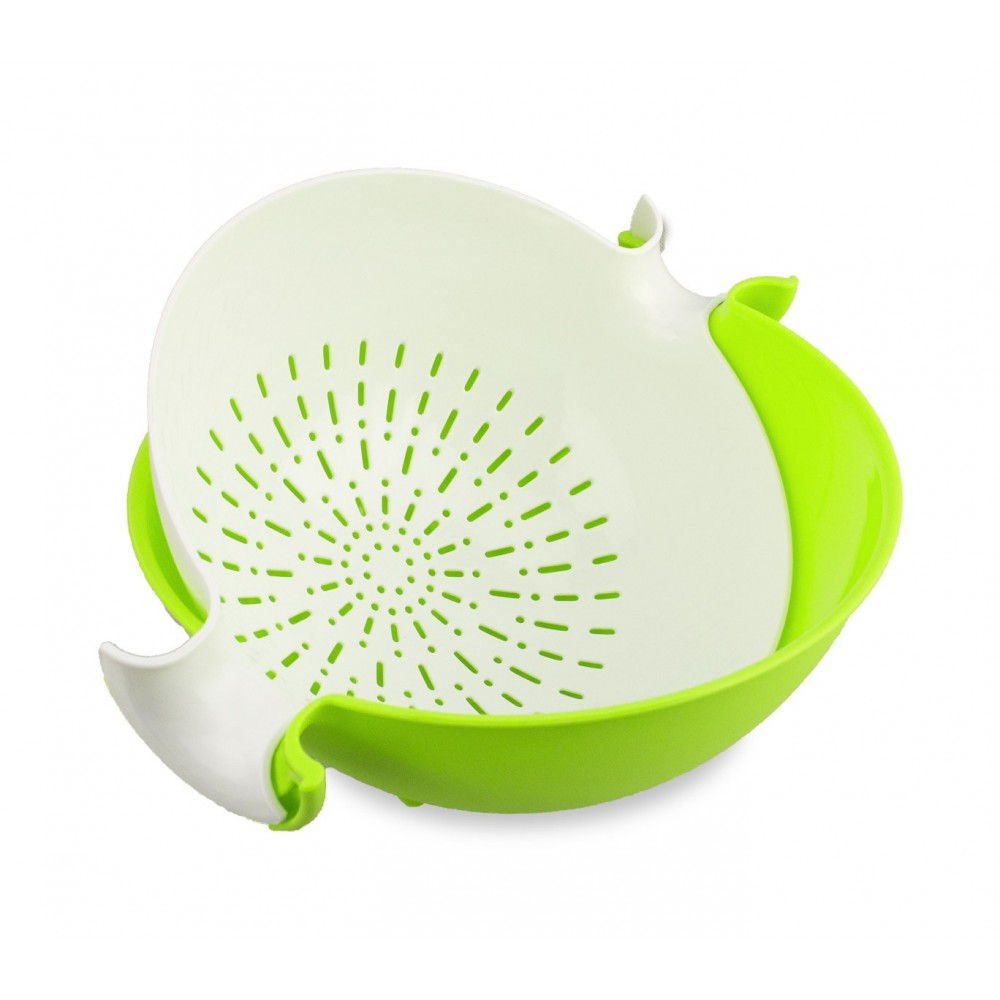 Scolapasta insalatiera 2 in 1 azione rotante con ciotola rimovibile vari colori