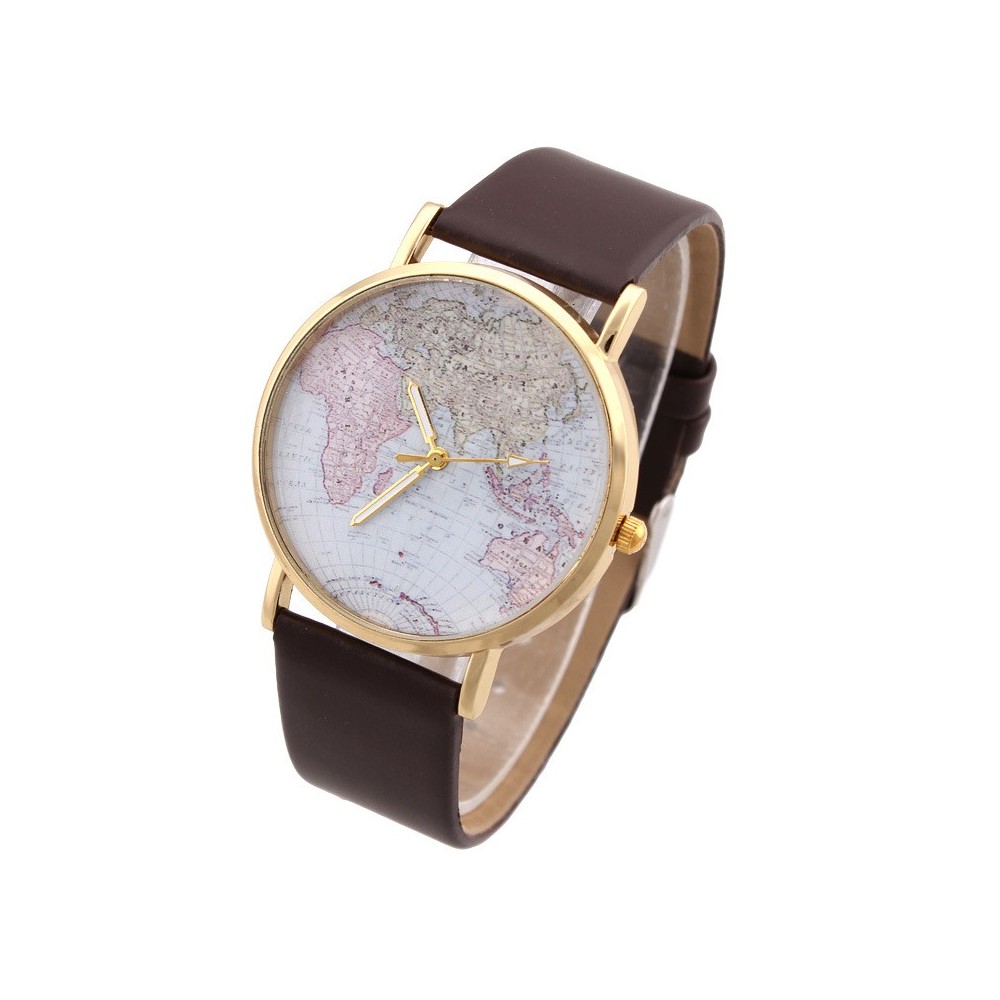 Orologio vintage analogico con mappamondo al...