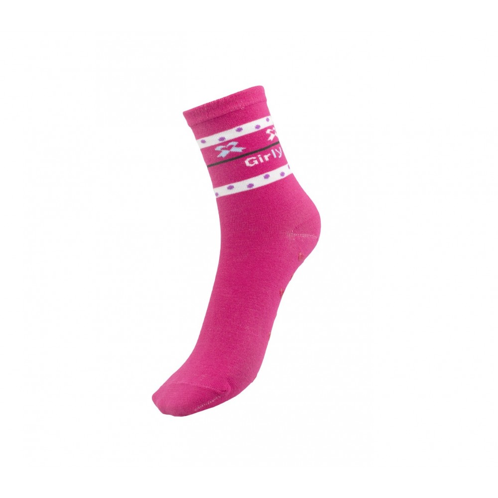 Calzini da bambina N523 mod. SHALLY con antiscivolo taglia unica dal 22 al 26