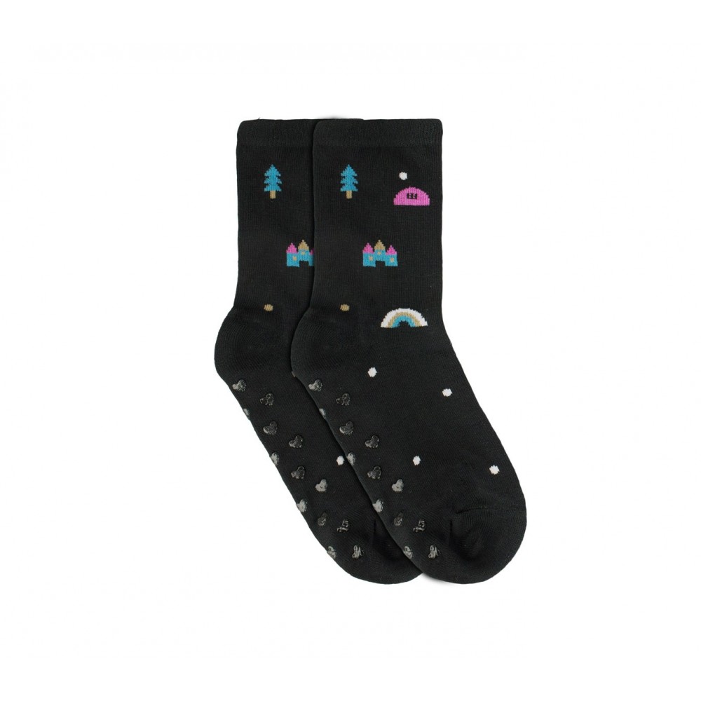 Calzini da bambina N523 mod. SHALLY con antiscivolo taglia unica dal 22 al 26